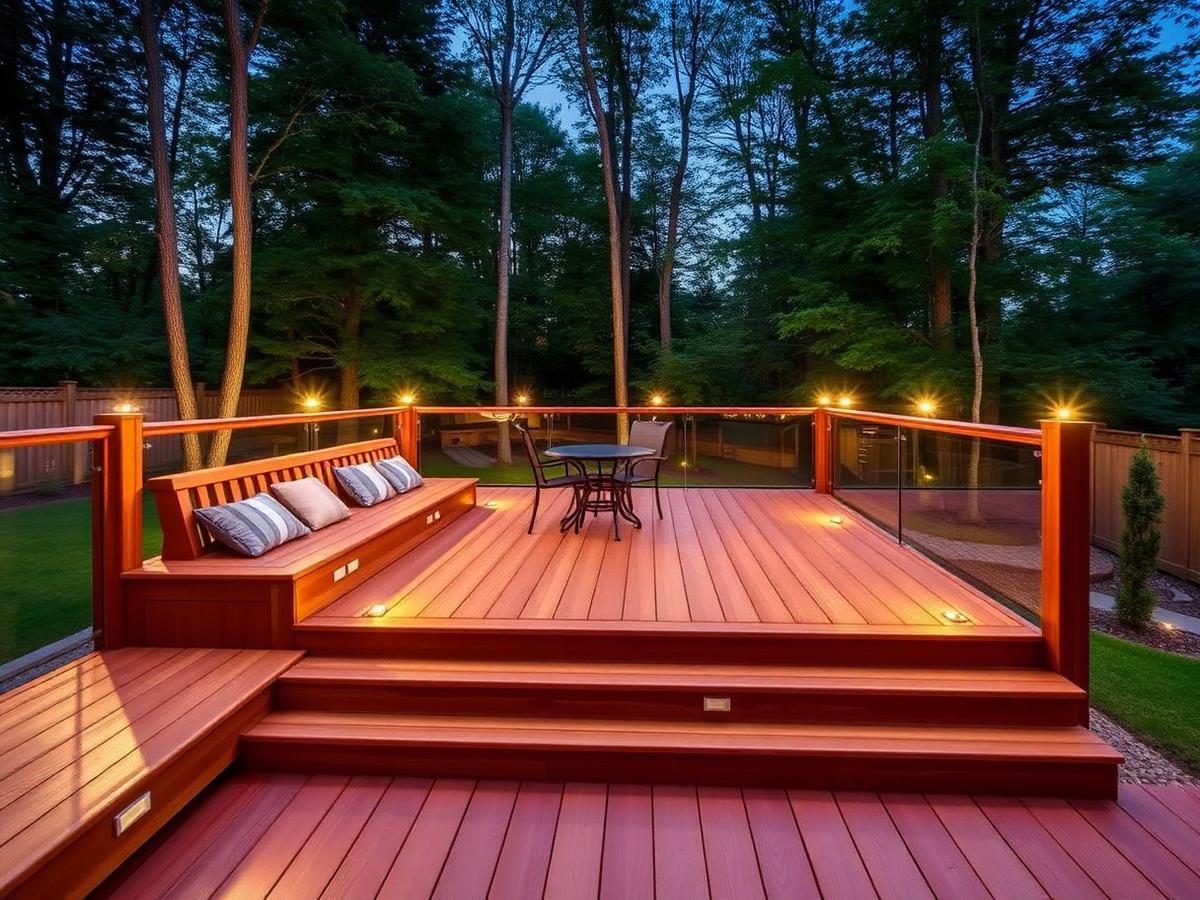 Cedar Deck & Glass Rails, Deck project in Orillia